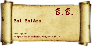 Bai Balázs névjegykártya